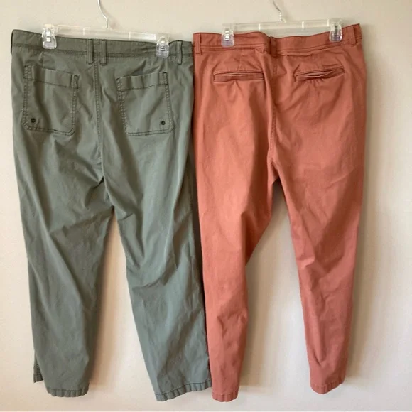 2 Pairs LL Bean Stretch Canvas Pants 14 - Picture 4 of 12